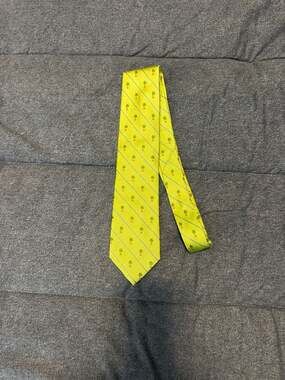 Jos. A. Bank Executive Collection Lime Green Striped Palm Tree Silk Tie